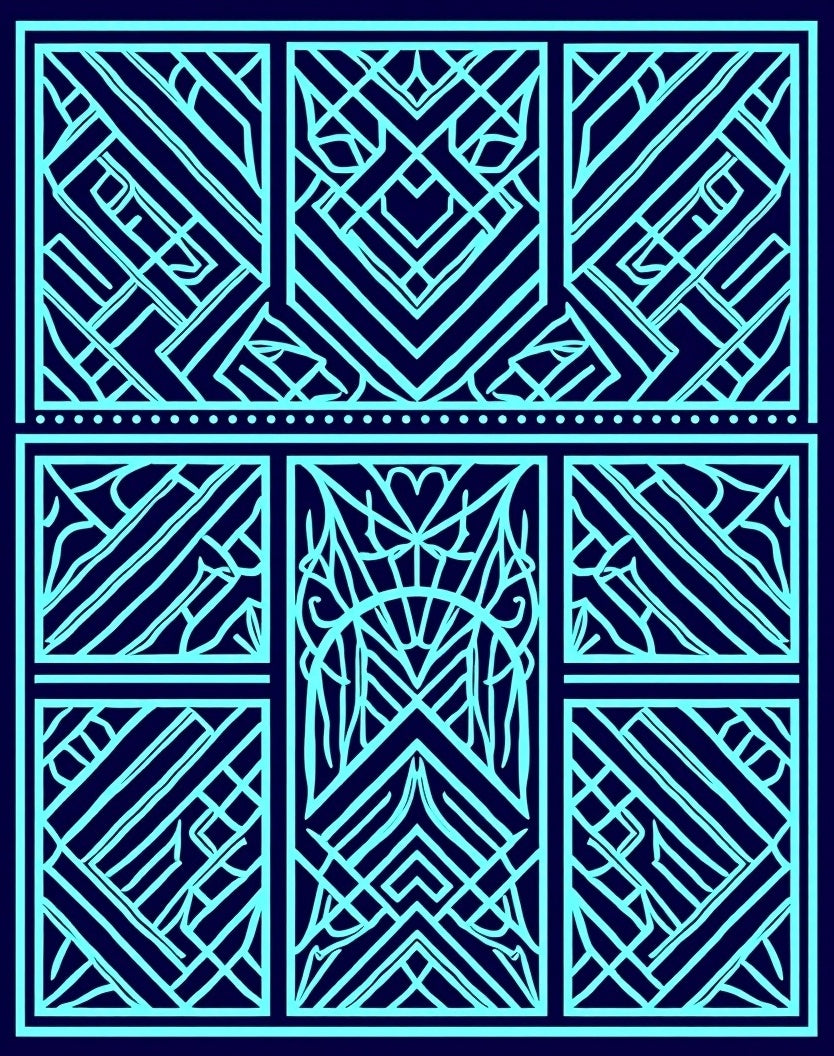 Art Deco Geometric Linear Design Rug