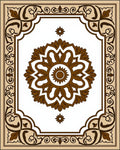 Brown Floral Medallion Border Rug
