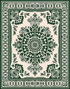 Intricate Floral Symmetry Pattern Rug