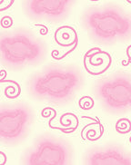 Soft Pink Swirl Cloud Pattern Rug