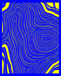 Abstract Blue Yellow Wavy Lines Rug