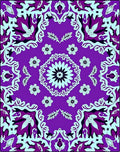 Purple Floral Medallion Mandala Design Rug
