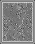 Black White Maze Geometric Pattern Rug