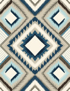 Navajo Inspired Diamond Pattern Art Rug