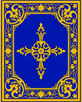Royal Blue Gold Ornate Floral Rug