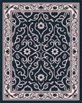 Ornate Floral Scrollwork Decorative Rug