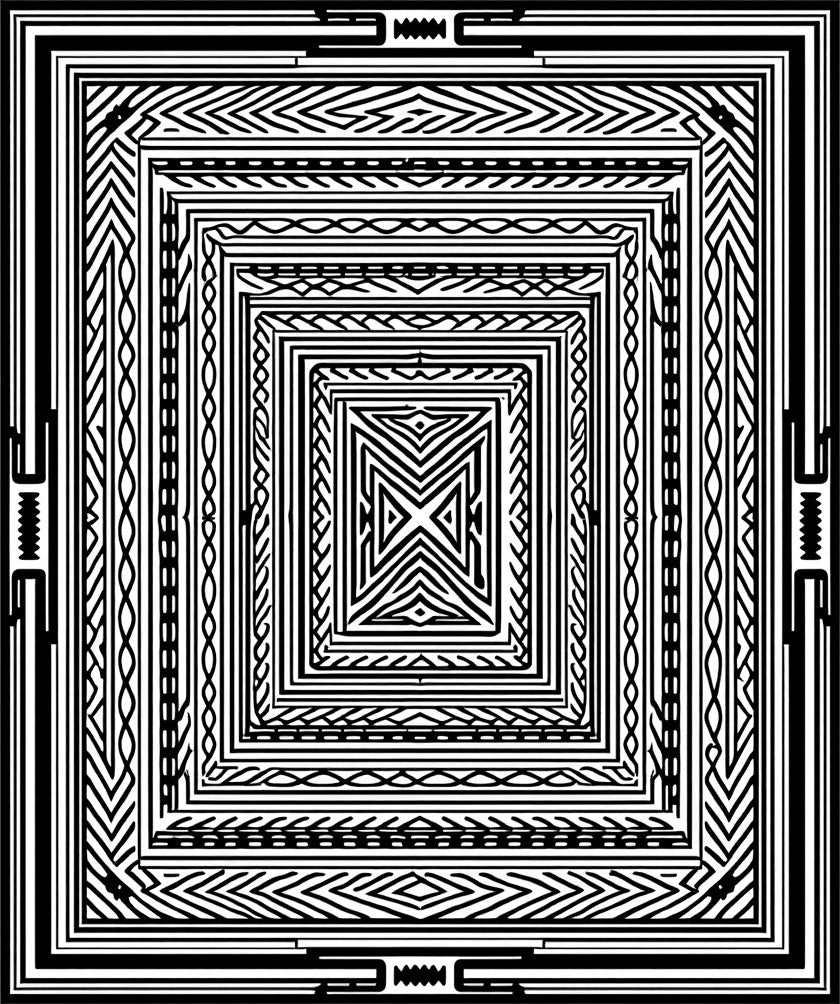 Abstract Geometric Square Pattern Rug