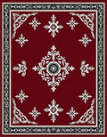 Classic Red Floral Intricate Pattern Rug