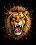 Roaring Lion Face Splatter Art Rug