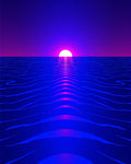 Vibrant Sunset Wave Pattern Rug