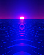 Vibrant Sunset Wave Pattern Rug