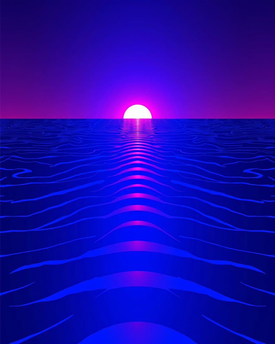 Vibrant Sunset Wave Pattern Rug