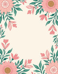 Pink Floral Vine Botanical Pattern Rug