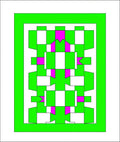 Bold Green Pink Geometric Pattern Rug