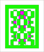 Bold Green Pink Geometric Pattern Rug