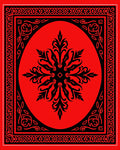 Bold Red Black Floral Medallion Rug