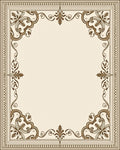 Ornate Floral Scrollwork Border Design Rug