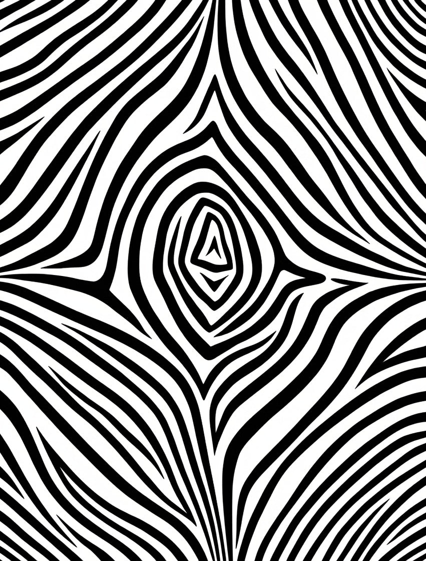 Bold Black White Striped Pattern Rug