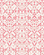 Pink Pastel Geometric Medallion Pattern Rug