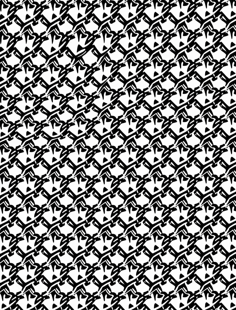 Abstract Black White Geometric Pattern Rug