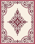 Ornate Damask Vine Pattern Rug