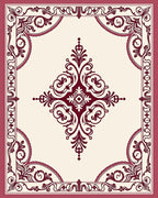 Ornate Damask Vine Pattern Rug