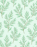 Nature Inspired Green Leaf Pattern Rug