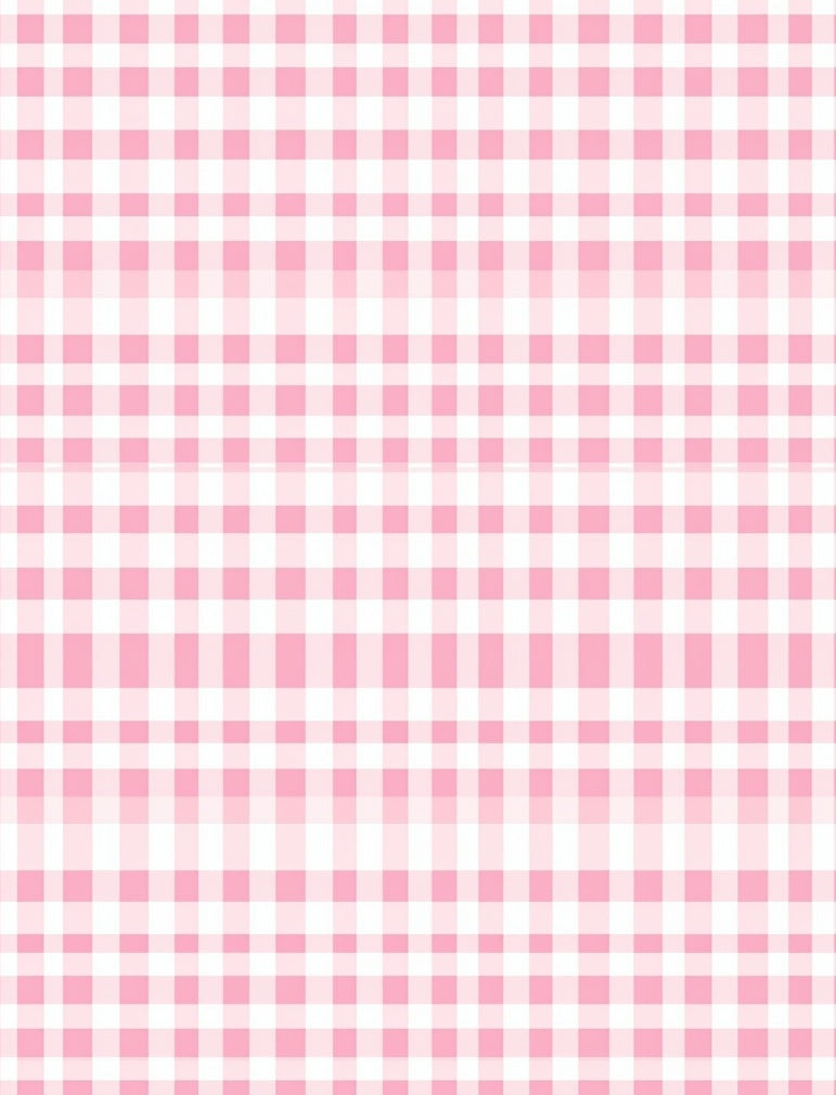 Soft Pink Gingham Pattern Rug