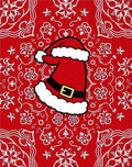 Red Santa Hat Festive Snowflakes Rug