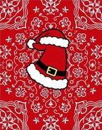 Red Santa Hat Festive Snowflakes Rug