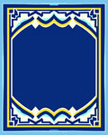 Bold Royal Blue Yellow Archway Rug