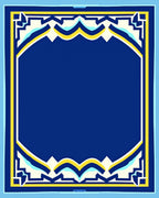 Bold Royal Blue Yellow Archway Rug