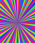 Vibrant Rainbow Sunburst Pattern Rug