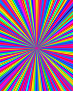 Vibrant Rainbow Sunburst Pattern Rug