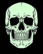 Pale Green Skull Outline Rug