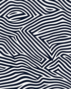 Contour Black White Striped Design Rug