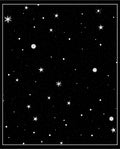 Cosmic Stars Pattern in Black and White Rug