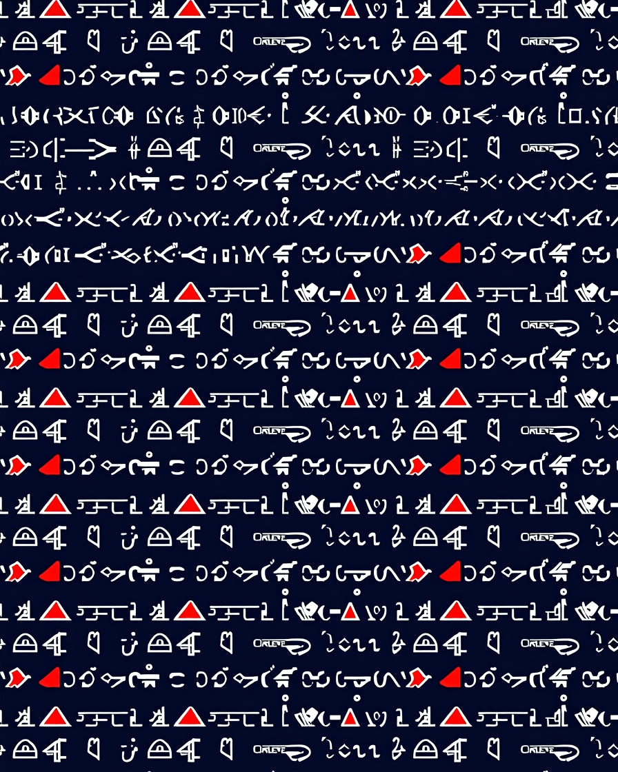 Ancient Script and Symbol Pattern Rug