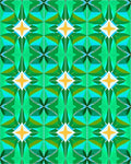 Emerald Green Geometric Starburst Pattern Rug