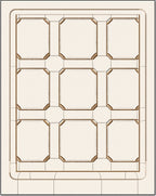 Subtle Gold Cream Grid Pattern Rug