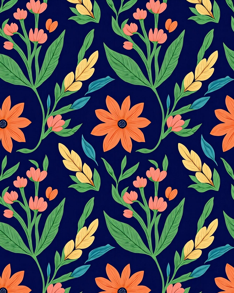 Vibrant Floral Pattern Rug