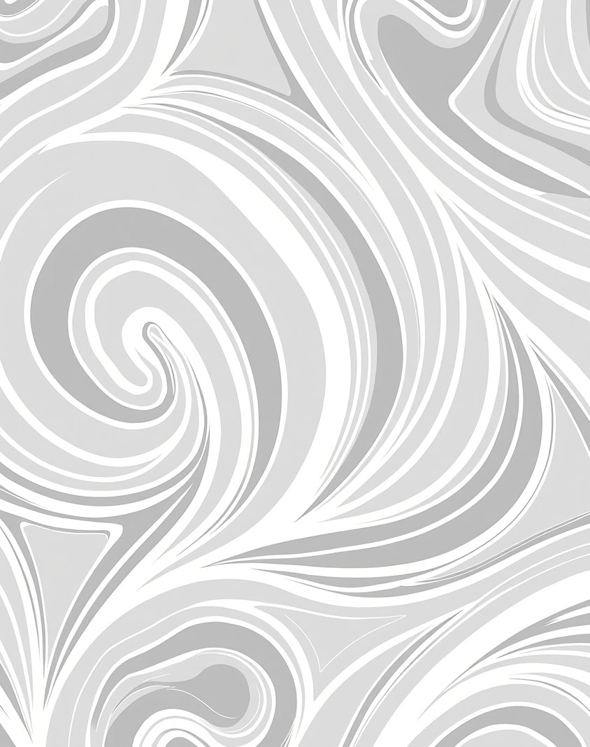 Swirling Abstract Gray White Design Rug