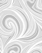 Swirling Abstract Gray White Design Rug