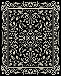 Classic Black White Leaf Pattern Rug