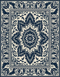 Elaborate Scrollwork Medallion Design Rug