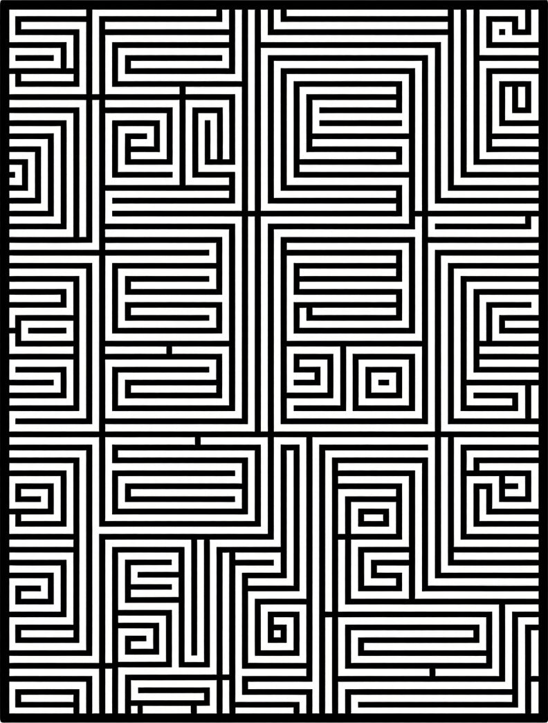 Striped Maze Pattern Design Rug