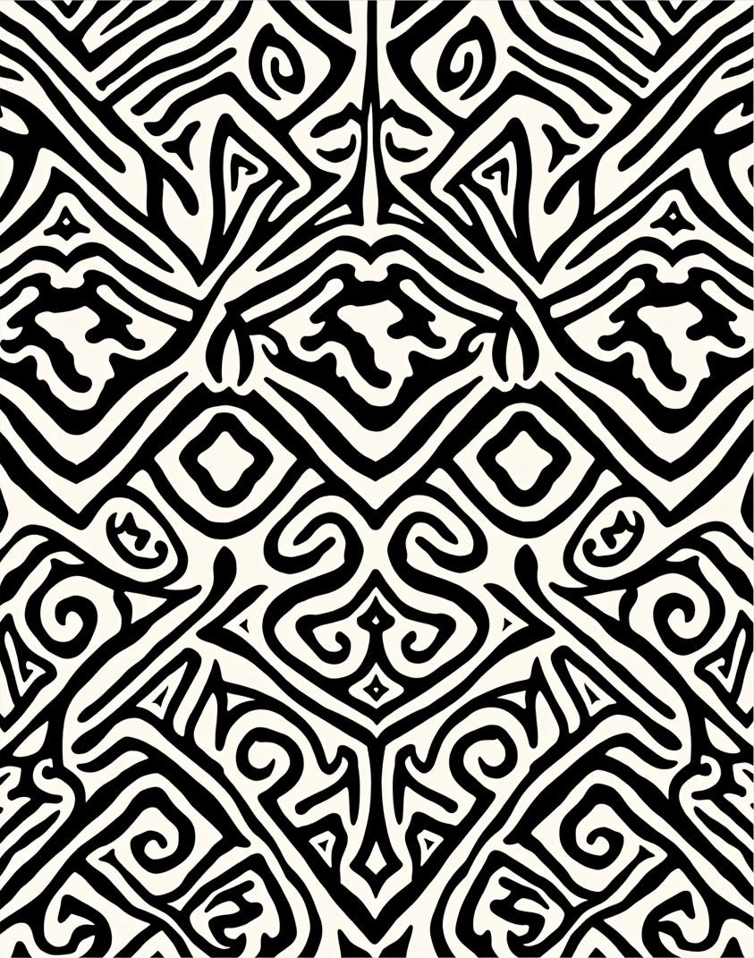 Abstract Organic Bold Pattern Design Rug