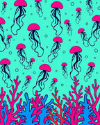 Pink Jellyfish Coral Pattern Design Rug