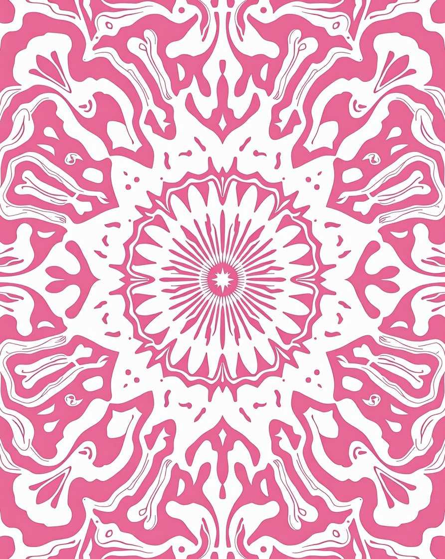 Pink Abstract Mandalas Rug