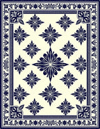 Starburst Floral Traditional Design Rug